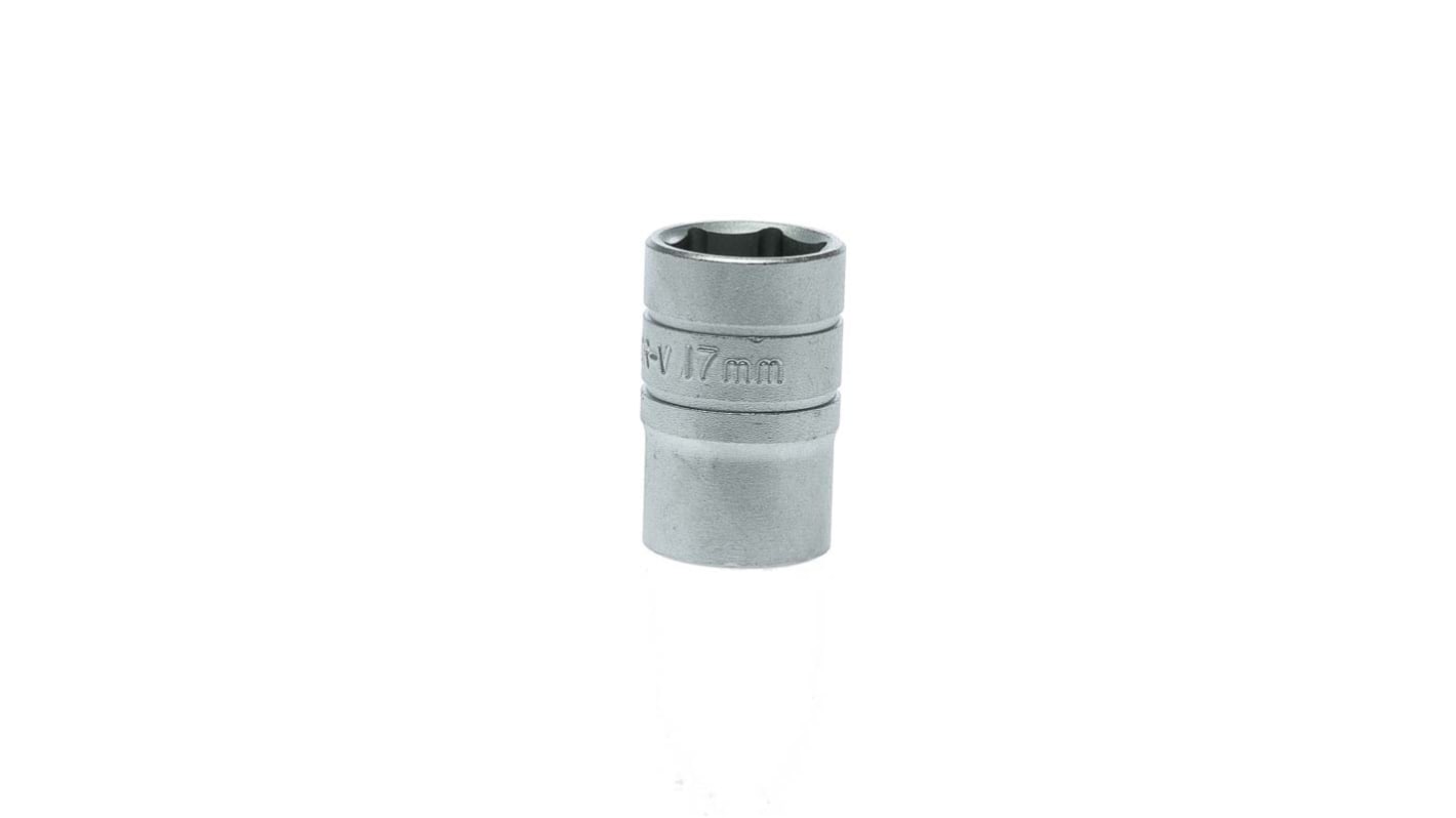 Teng Tools 1/2 in Drive 17mm Standard Socket, 6 point, 38 mm Overall Length