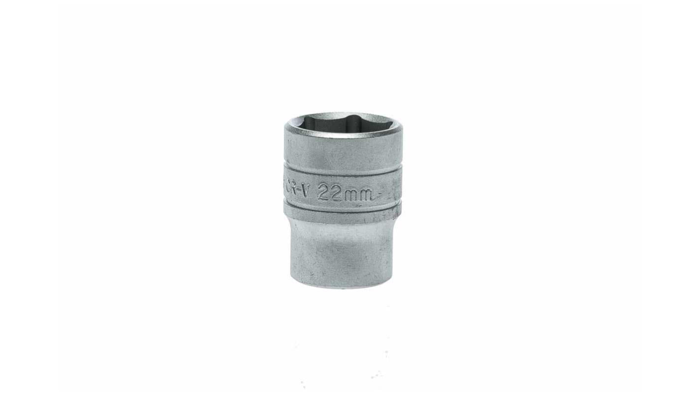 Teng Tools 1/2 in Drive 22mm Standard Socket, 6 point, 40 mm Overall Length