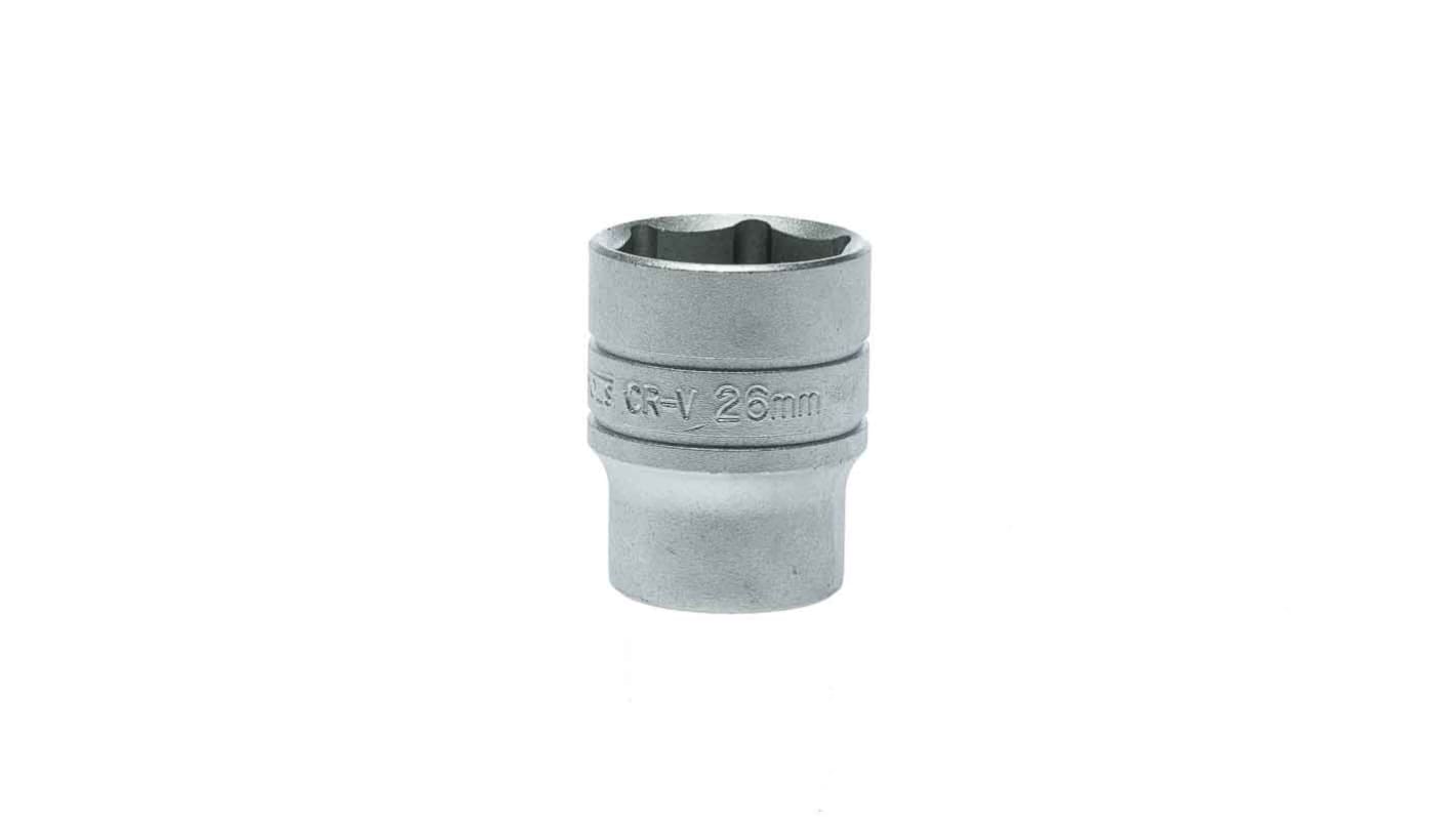 Teng Tools 1/2 in Drive 26mm Standard Socket, 6 point, 40 mm Overall Length