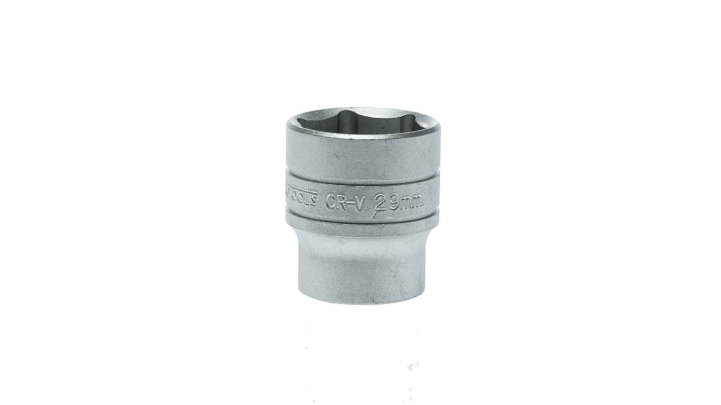 Teng Tools 1/2 in Drive 29mm Standard Socket, 6 point, 43 mm Overall Length