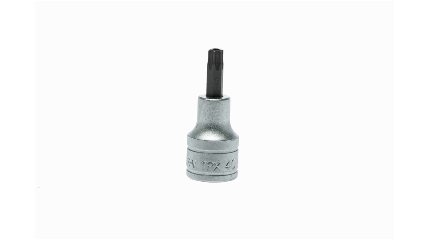 Teng Tools 1/2 in Drive Bit Socket, Tamperproof Torx Bit, T40