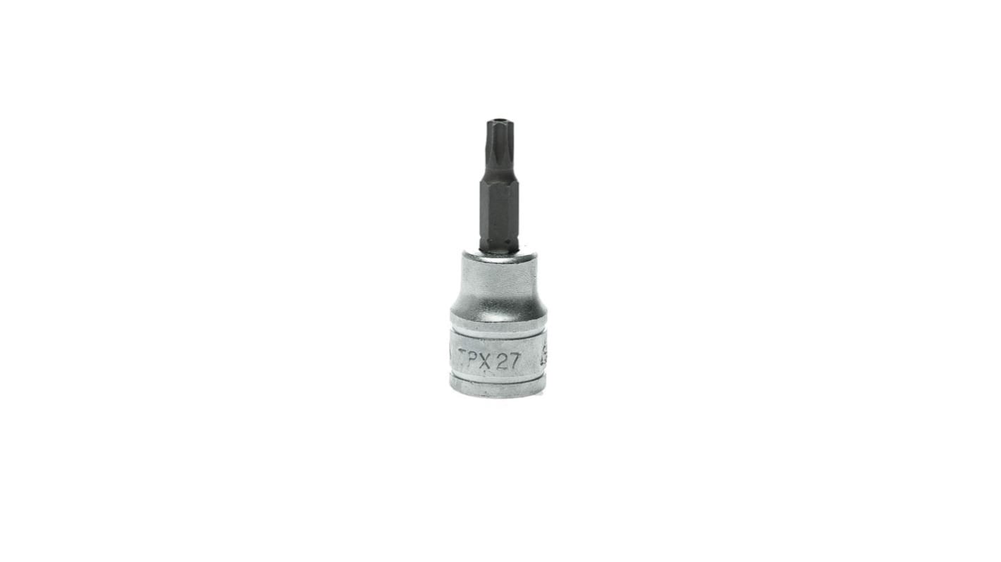 Teng Tools 3/8 in Drive Bit Socket, Tamperproof Torx Bit, T27