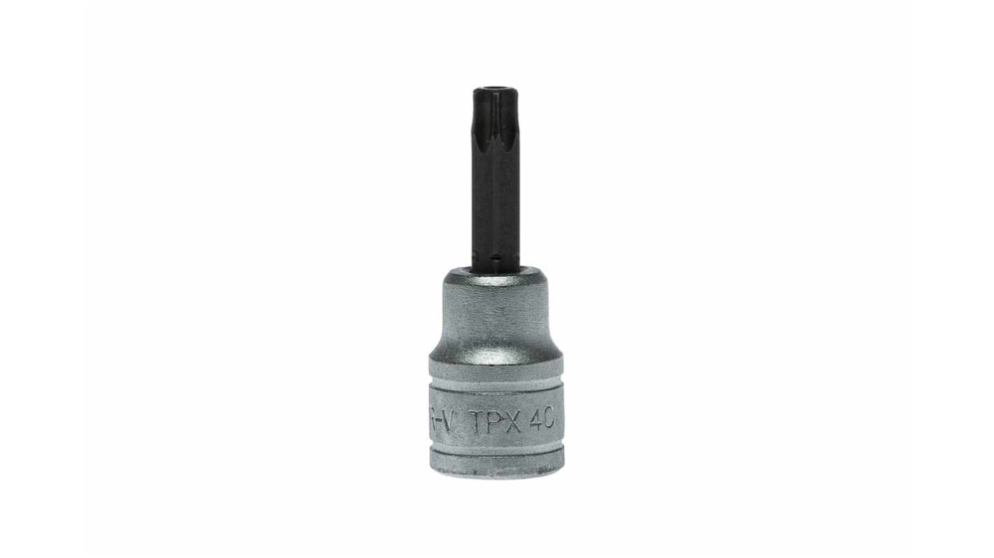 Teng Tools 3/8 in Drive Bit Socket, Tamperproof Torx Bit, T40