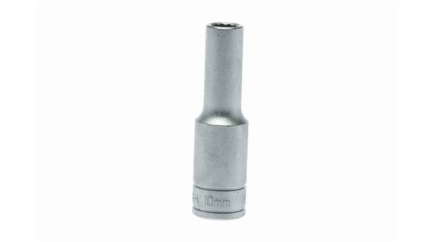 Teng Tools 1/2 in Drive 10mm Deep Socket, 12 point, 25 mm Overall Length