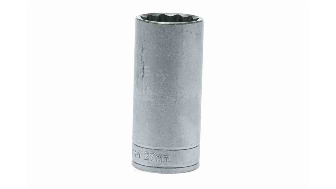 Teng Tools 1/2 in Drive 27mm Deep Socket, 12 point, 79 mm Overall Length