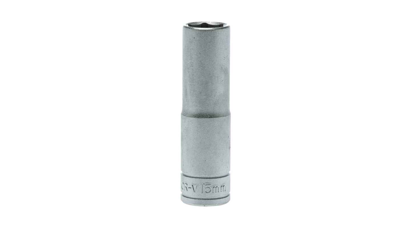 Teng Tools 1/2 in Drive 15mm Deep Socket, 6 point, 79 mm Overall Length