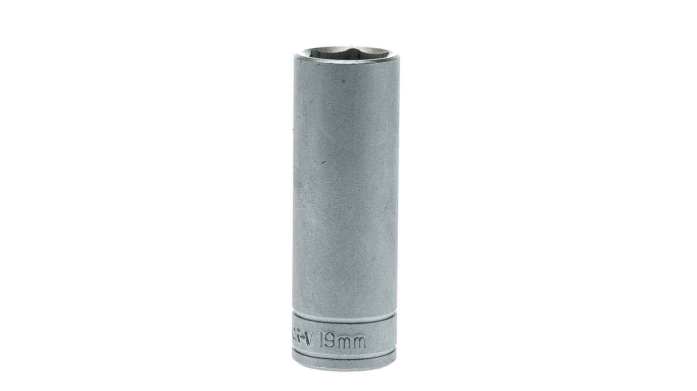 Teng Tools 1/2 in Drive 19mm Deep Socket, 6 point, 79 mm Overall Length