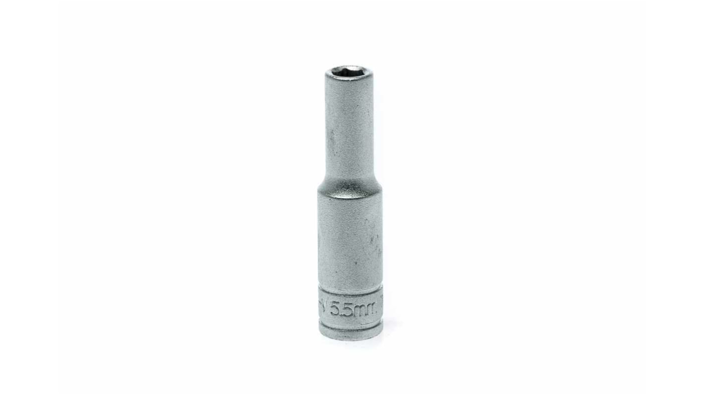 Teng Tools 1/4 in Drive 5.5mm Deep Socket, 6 point, 49.5 mm Overall Length