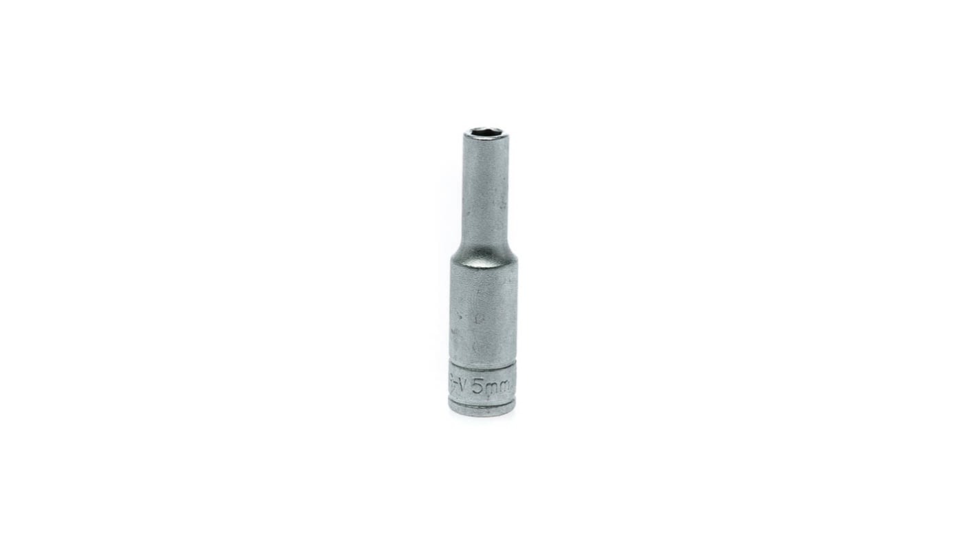 Teng Tools 1/4 in Drive 5mm Deep Socket, 6 point, 49.5 mm Overall Length