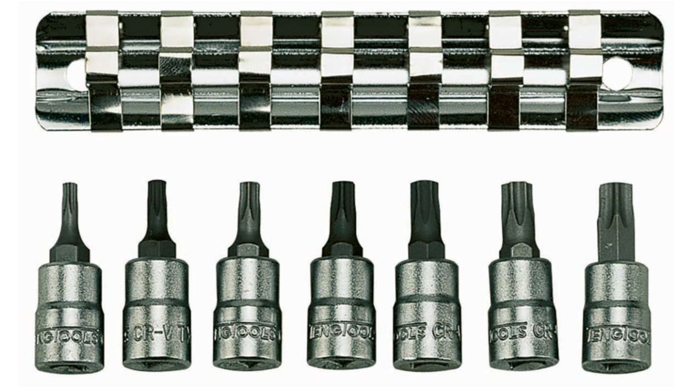 Teng Tools 7-Piece 1/4 in Bit Socket Set , Torx Bit