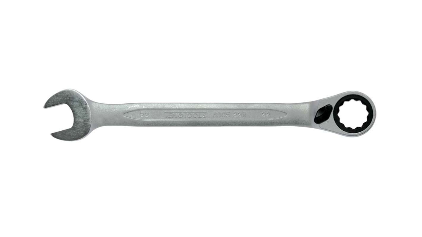 Teng Tools, SW 22 mm Gabel‑Ring Ratschenschlüssel CrV-Stahl, Länge 290 mm