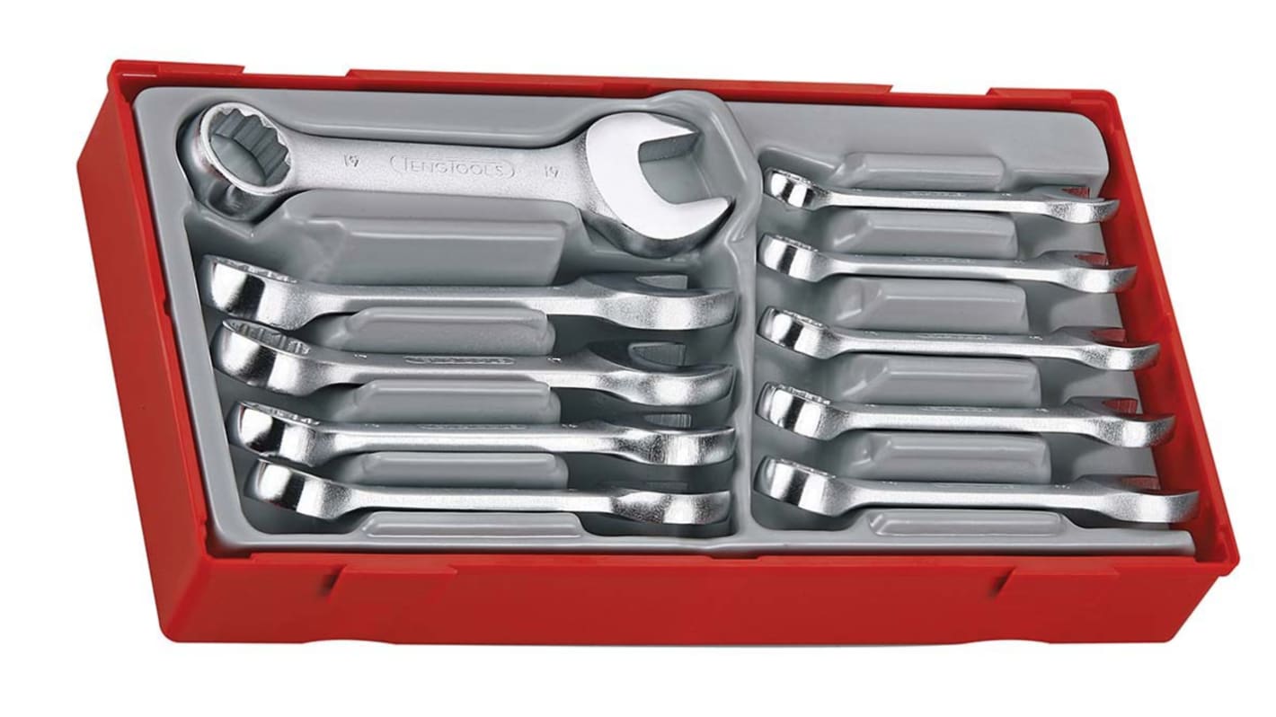 Teng Tools 10-Piece Spanner Set, 10 → 19 mm, Chrome Vanadium