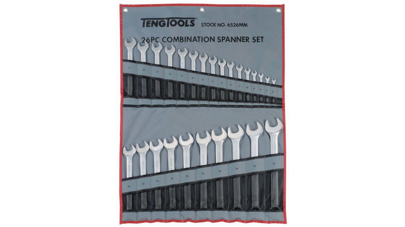 Teng Tools 26-Piece Spanner Set, 6 → 32 mm, Chrome Vanadium