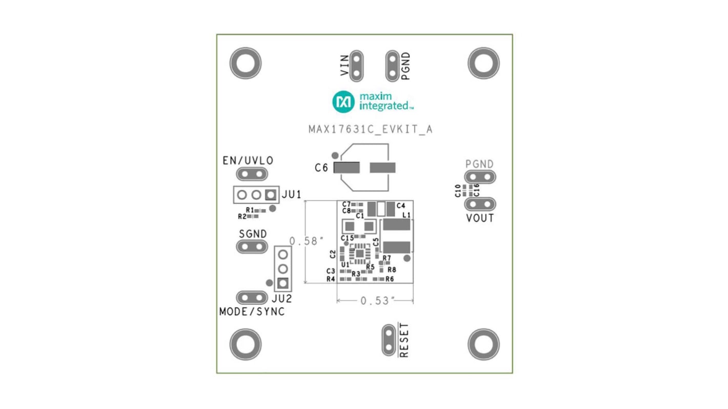 Maxim Integrated MAX17631C5EVKIT Evaluation Kit for MAX17631 5V Output-Voltage Application Step-Down Converter for