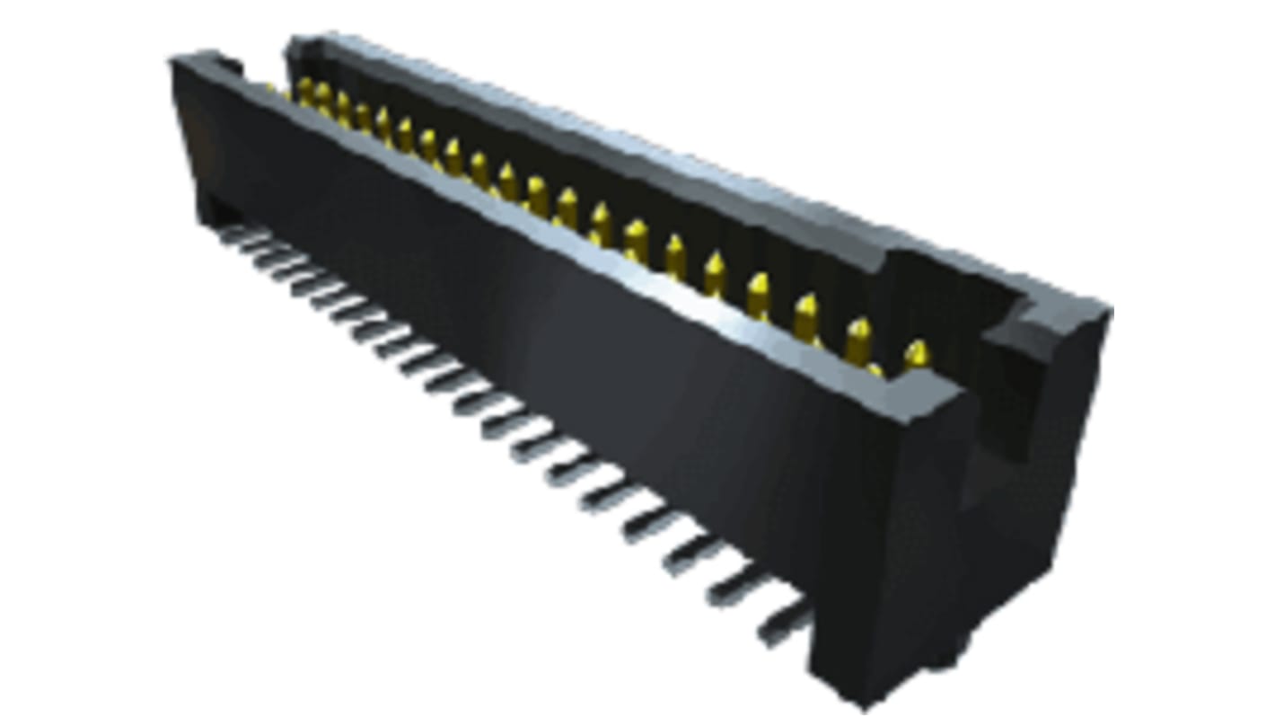 Samtec TFM Series Straight PCB Header, 20 Contact(s), 1.27mm Pitch, 2 Row(s), Shrouded