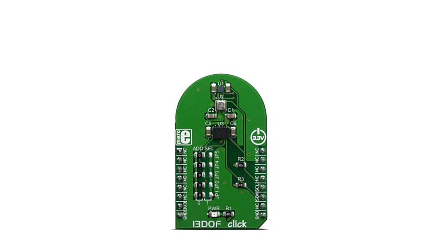 MikroElektronika 13DOF CLICK - MIKROE-3775, para usar con Para cumplir los requisitos de aplicaciones de navegación y