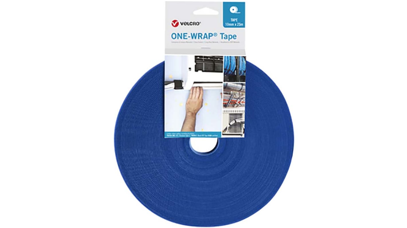 Nastro Hook & Loop Velcro® One-Wrap VEL-OW64103, 10mm x 25m, Blu