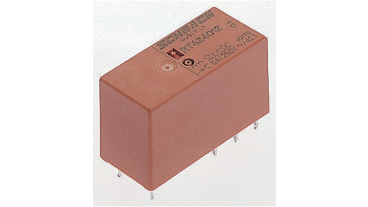 TE Connectivity PCB Mount Power Relay, 12V dc Coil, 12A Switching Current, SPDT