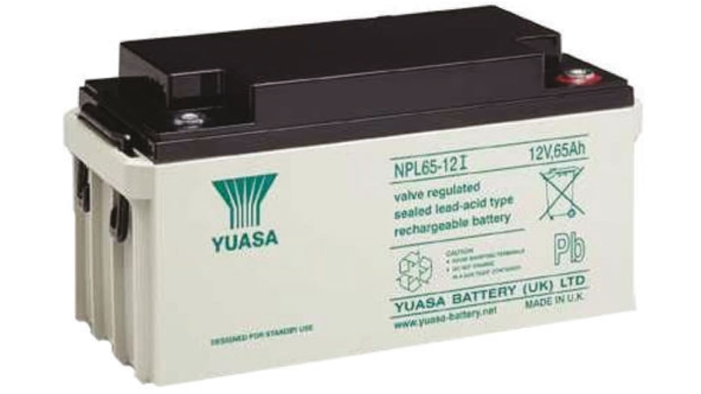 Yuasa 12V Insert M6 Sealed Lead Acid Battery, 65Ah