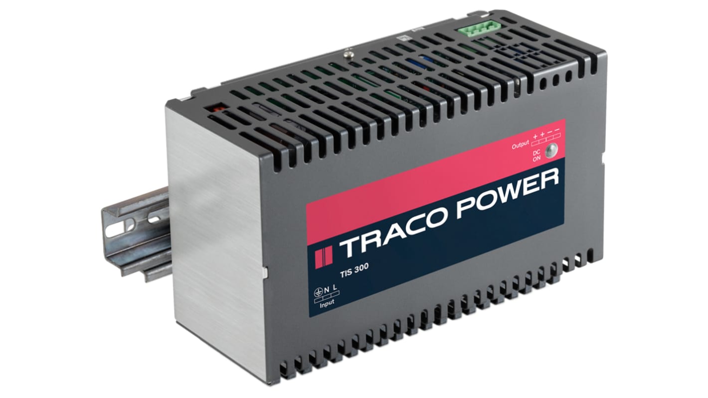 TRACOPOWER TIS Switched Mode DIN Rail Power Supply, 93 → 132 V ac, 187 → 264 V ac ac Input, 24V dc dc