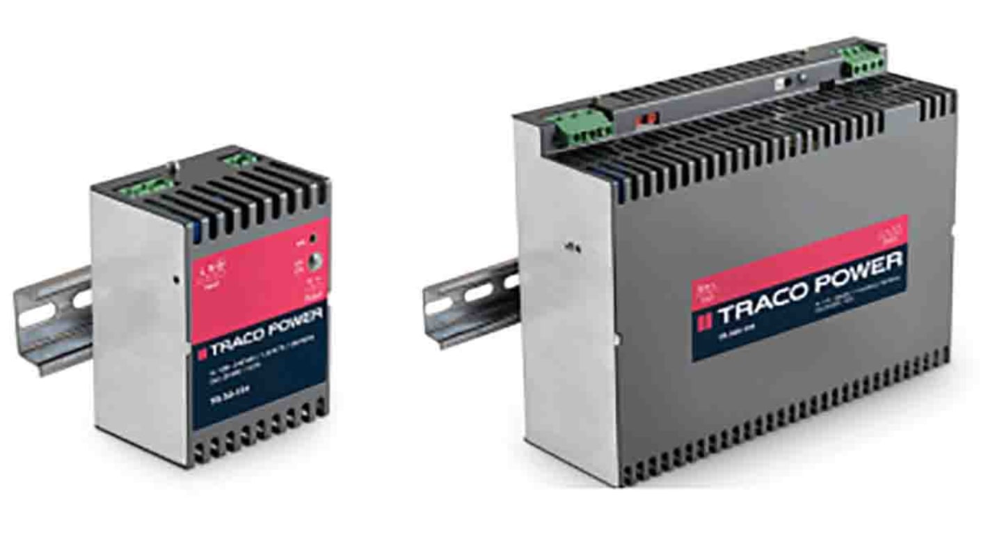 TRACOPOWER DIN-sín tápellátás, BE: 115V ac, 24V dc, 24A