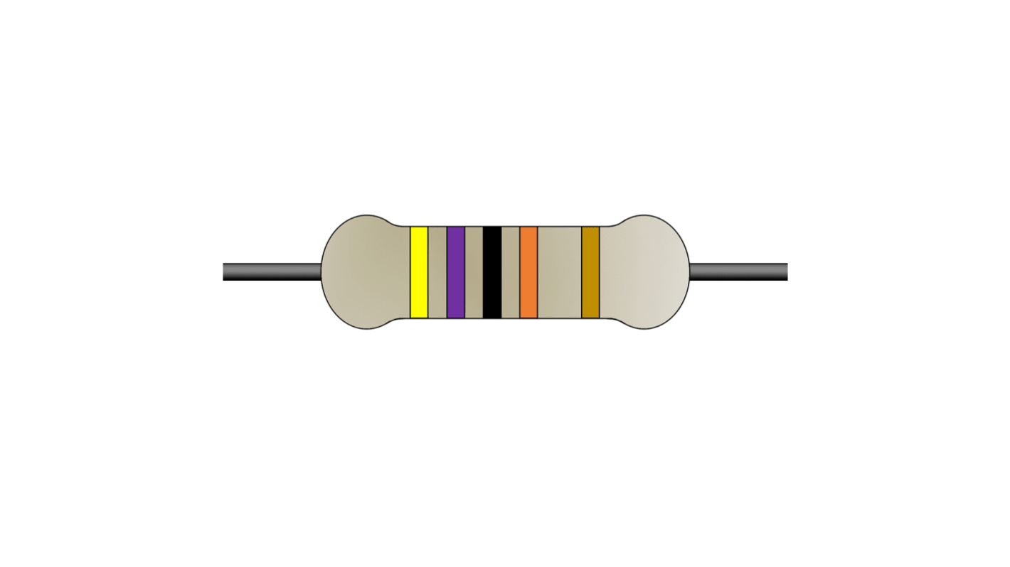 Yageo 4.7kΩ Carbon Film Fixed Resistor 1/6W 5% CFR-12JT-52-4K7