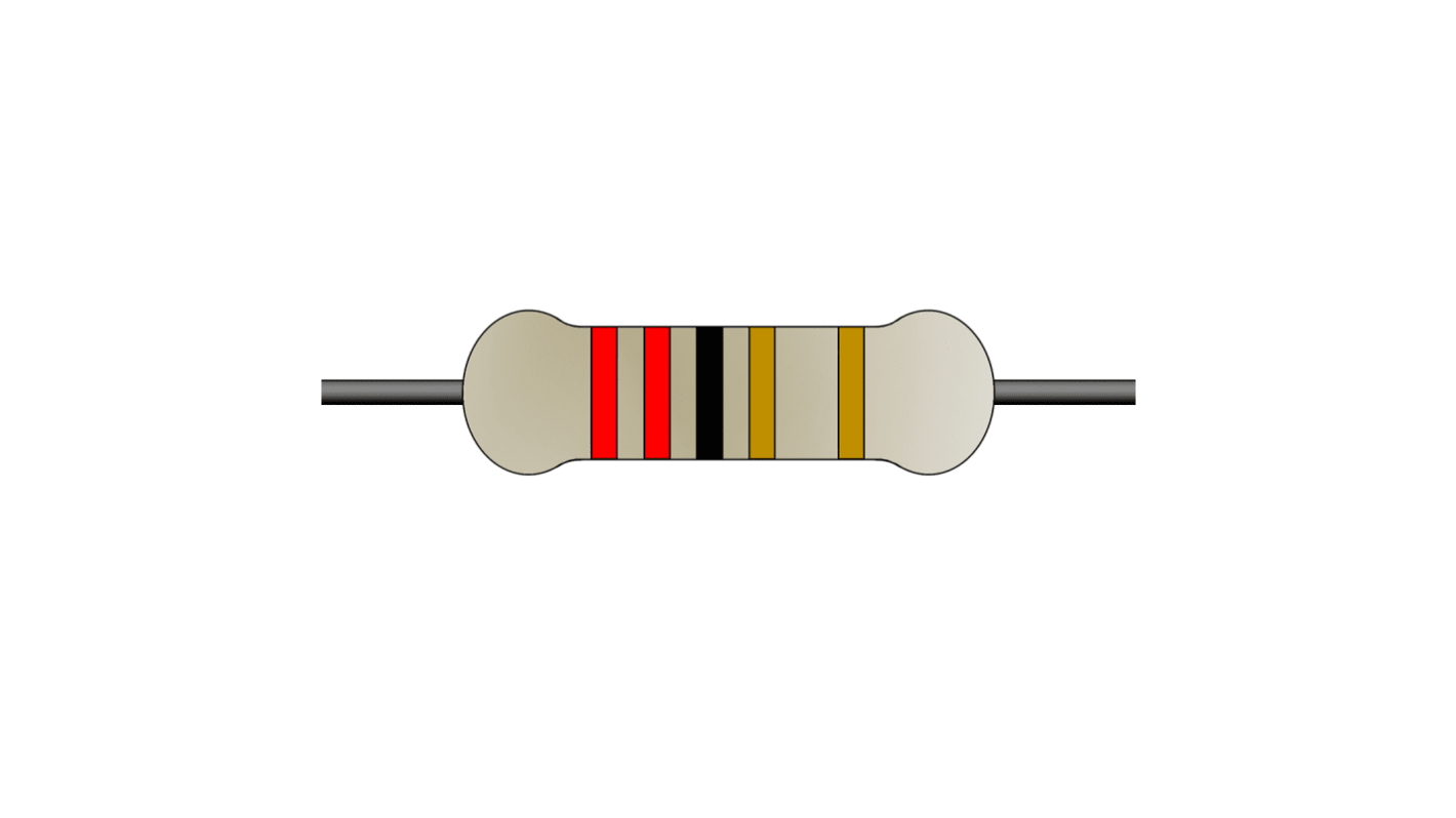 Yageo 22Ω Carbon Film Fixed Resistor 1/4W 5% CFR-25JT-52-22R