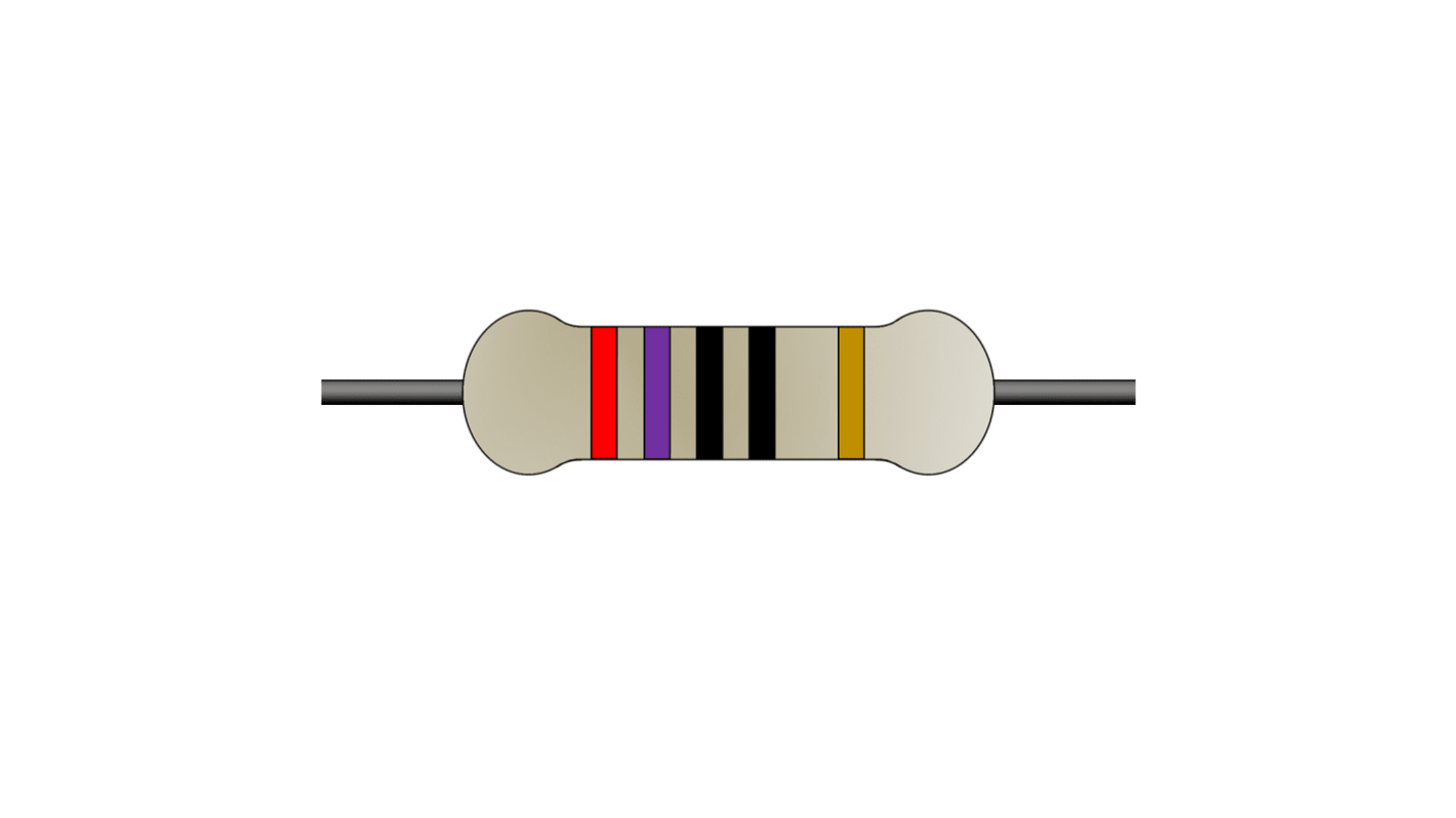 Resistenza fissa a film di carbonio Yageo serie CFR, 270Ω, 1/2W, 5%, Assiale