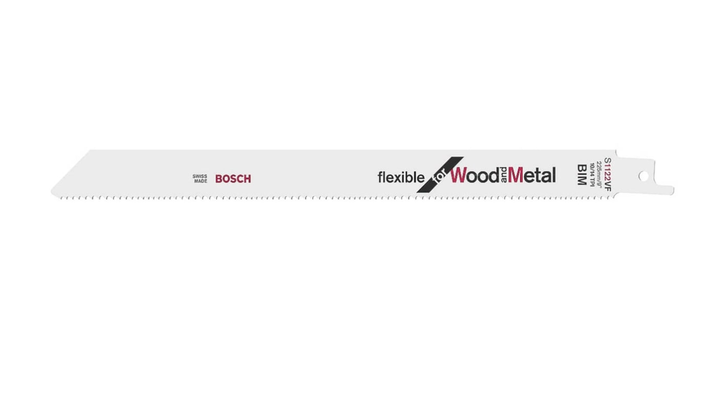 Bosch Bi-Metall Säbelsägeblatt, Schnittlänge 175mm / 10 → 14 TPI, 5 Stück für Holz mit Nägeln