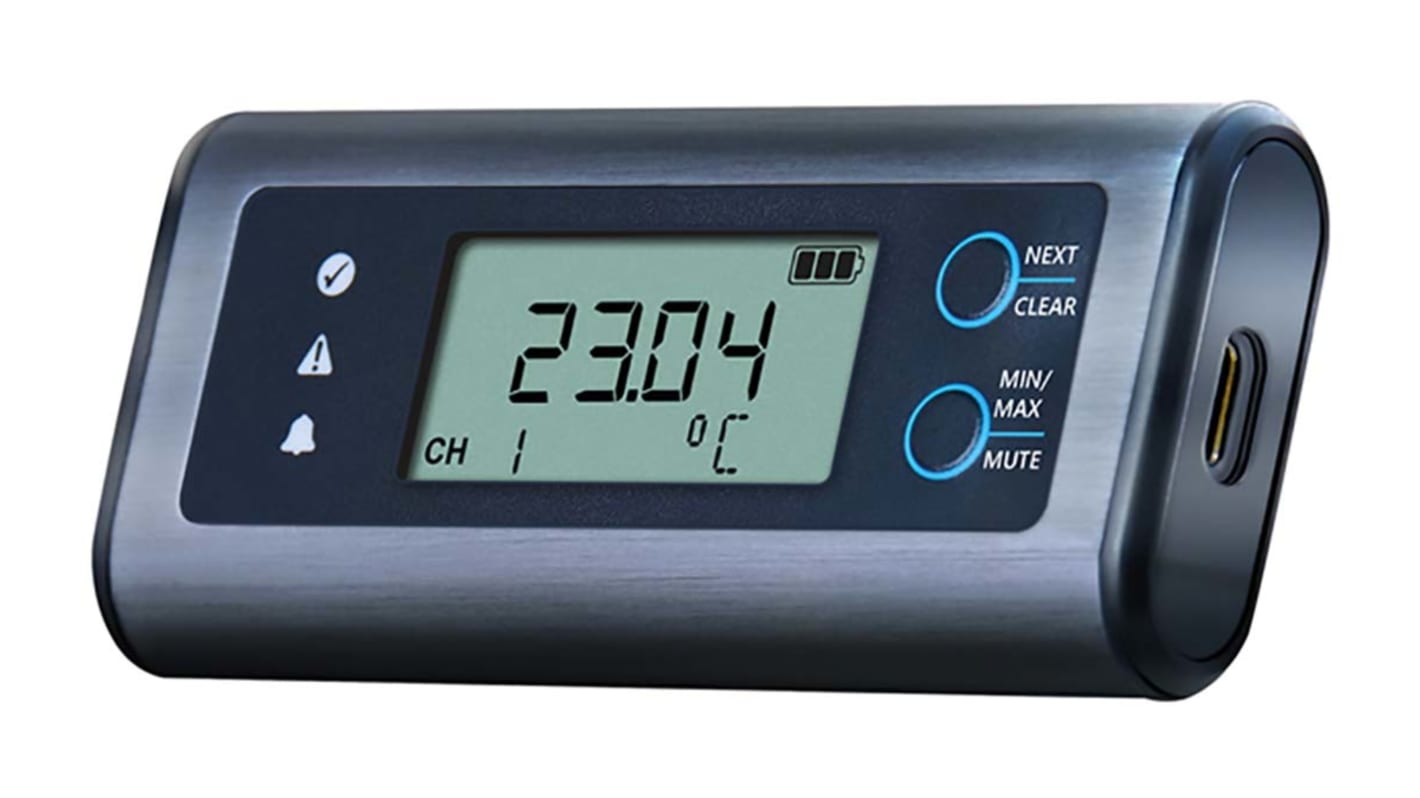 Registrador de datos Lascar EL-SIE-1+, para Temperatura, con alarma, display LCD, interfaz USB