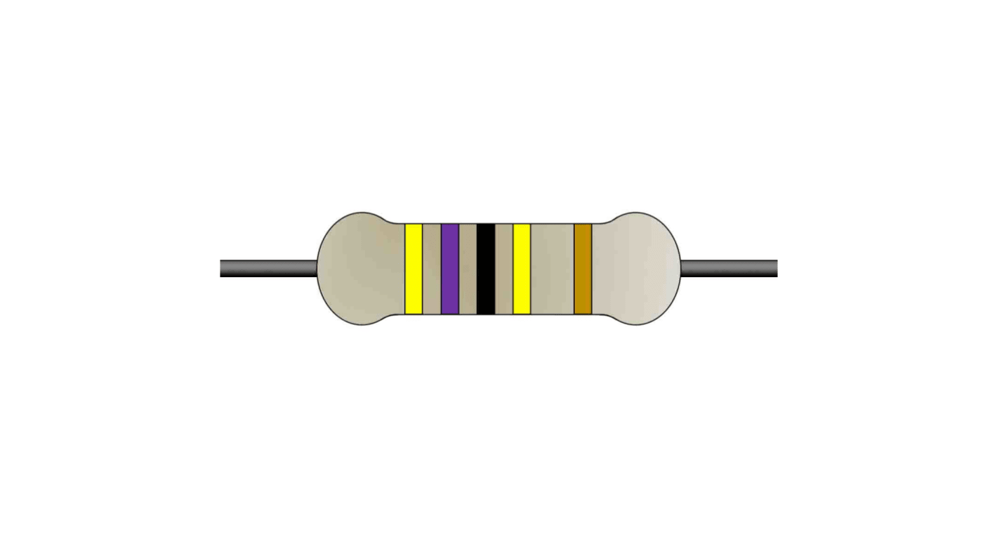 Yageo 47Ω Metal Film Fixed Resistor 0.25W ±1% MFR-25FTE52-47R