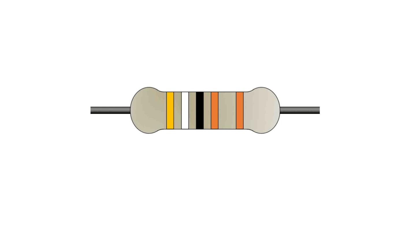 Resistenza fissa a film metallico Yageo serie MFR, 3.9kΩ, 0.5W, ±1%, Assiale