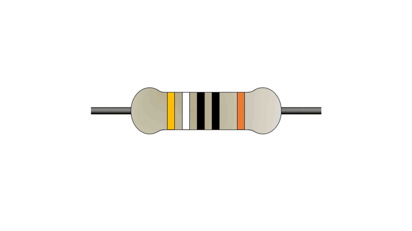 Resistenza fissa a film metallico Yageo serie MFR, 390Ω, 0.5W, ±1%, Assiale