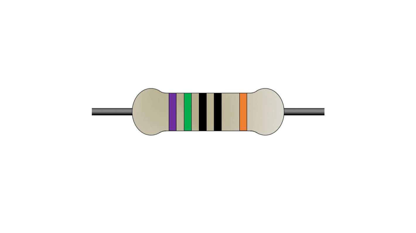 Yageo 750Ω Metal Film Fixed Resistor 0.6W ±1% MF0207FTE52-750R