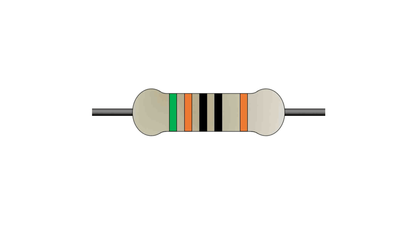 Yageo 510Ω Metal Film Fixed Resistor 0.25W ±1% MFR-25FTE52-510R