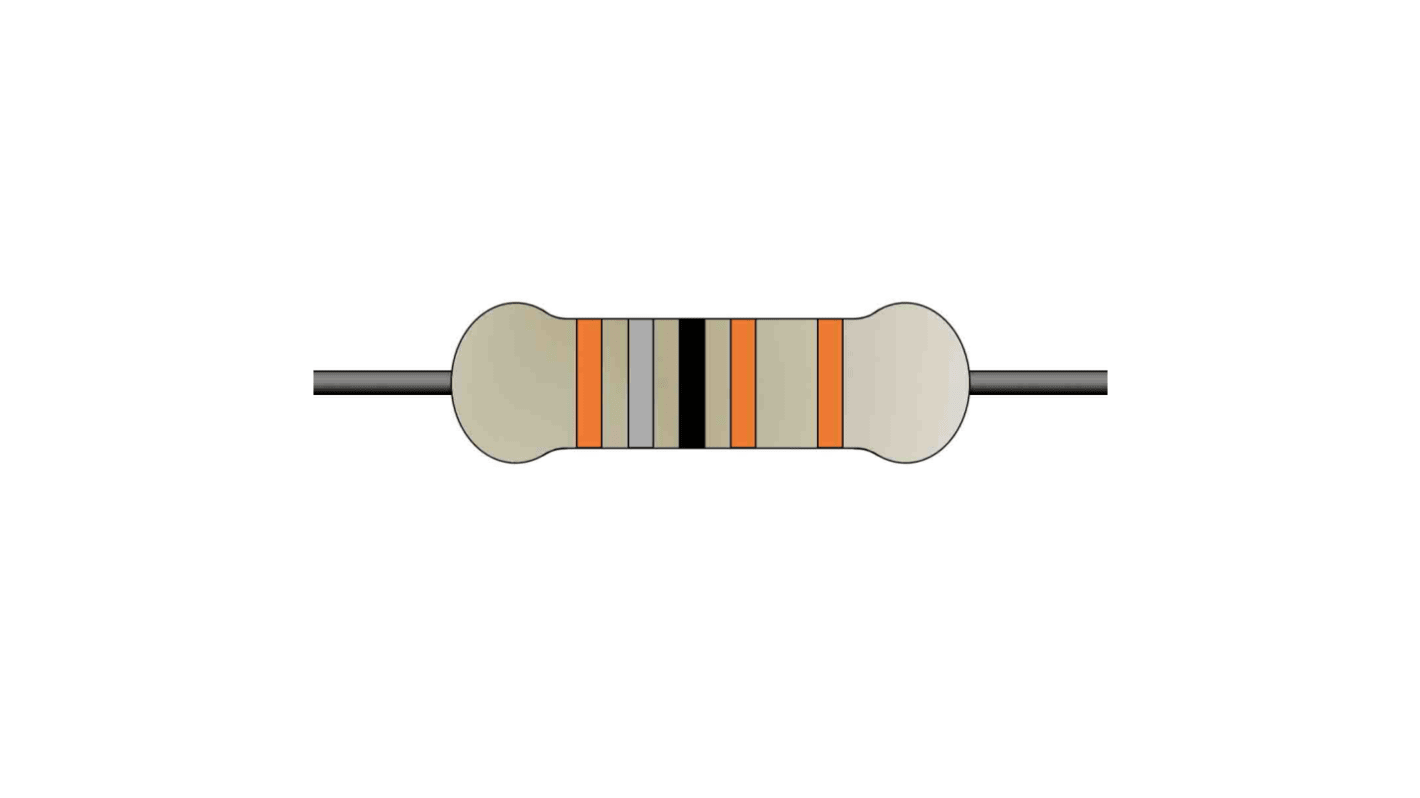 Resistenza fissa a film metallico Yageo serie MFR, 1.8kΩ, 0.5W, ±1%, Assiale