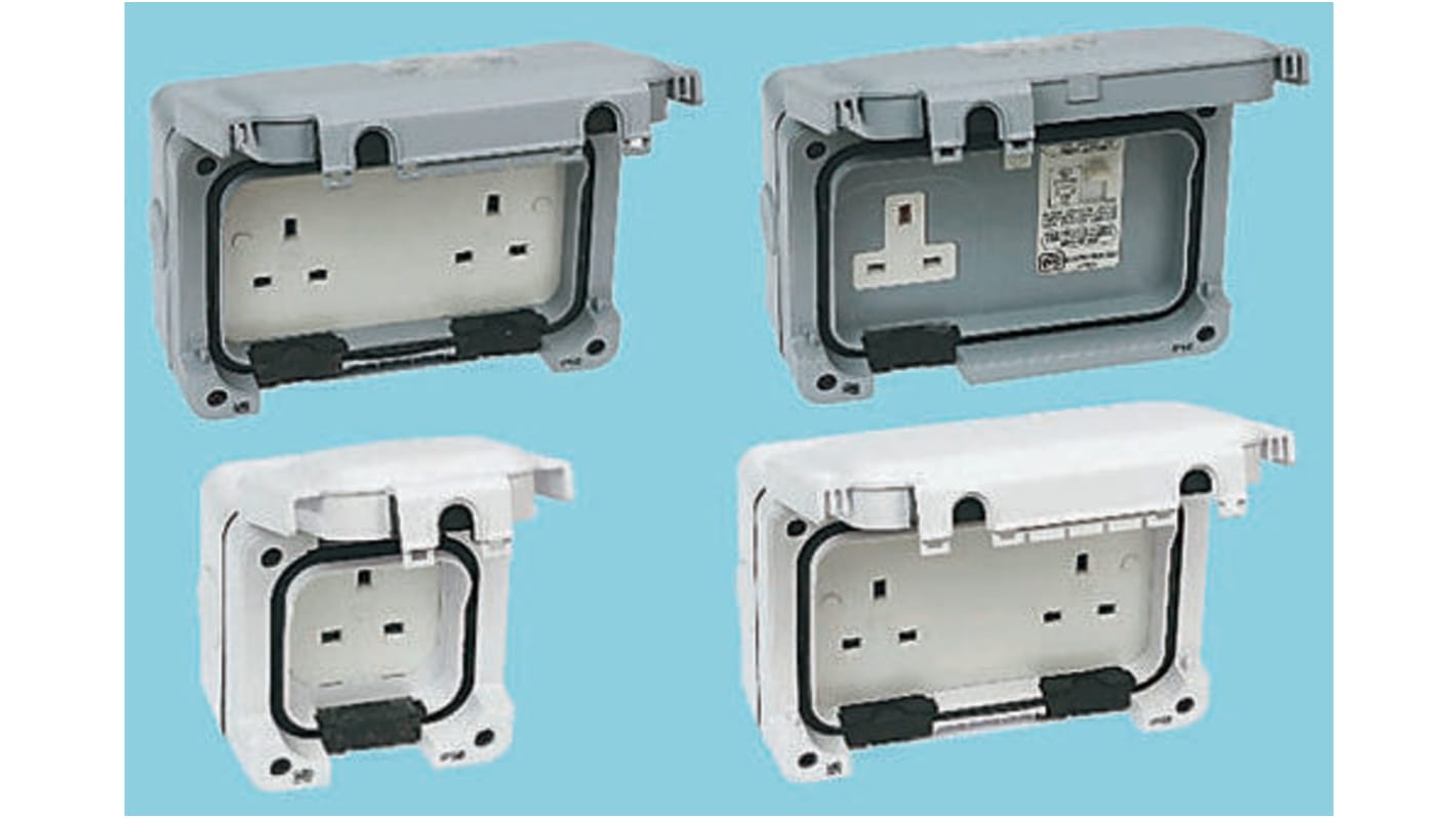 56480 GRY | MK 13A Grey 2 Pole PC Industrial Power Socket, 250V ac ...