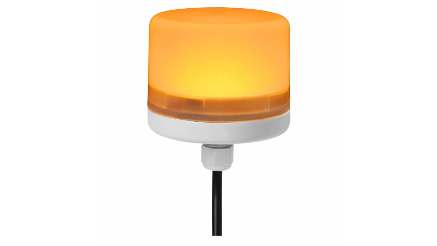 RS PRO, LED Dauer LED-Signalleuchte Orange, 24 V dc, Ø 70mm x 75mm