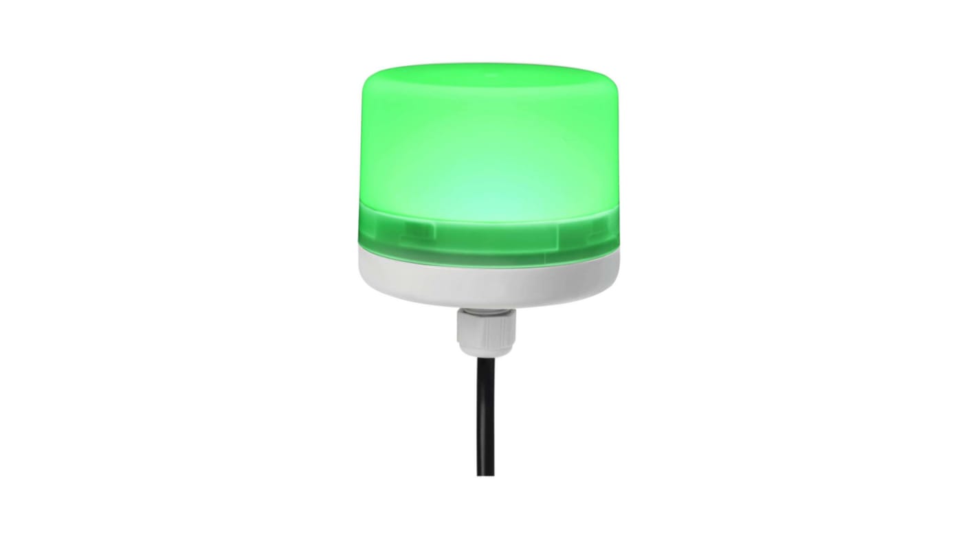 RS PRO Green Steady Beacon, 24 Vdc, Screw Mount, LED Bulb, IP66