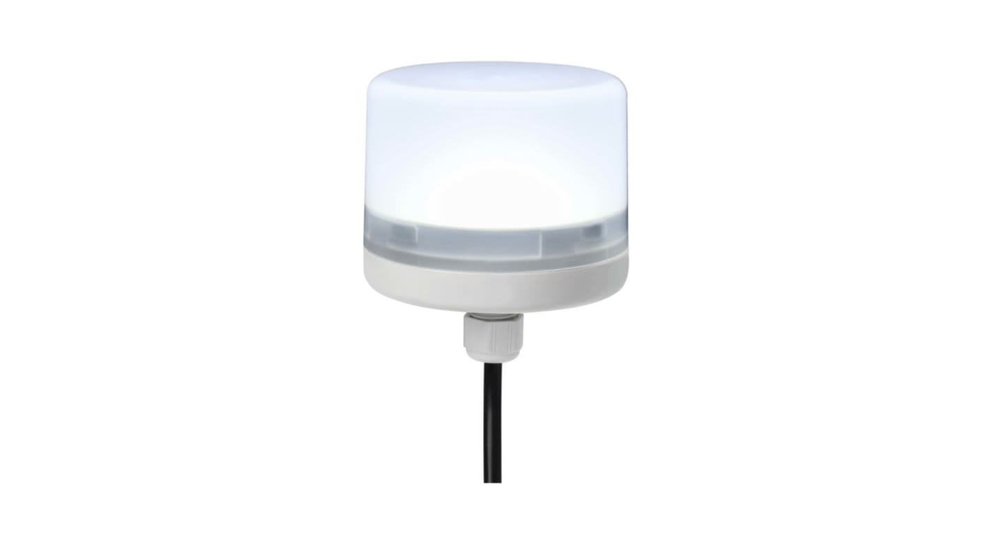 RS PRO White Steady Beacon, 24 Vdc, Screw Mount, LED Bulb, IP66