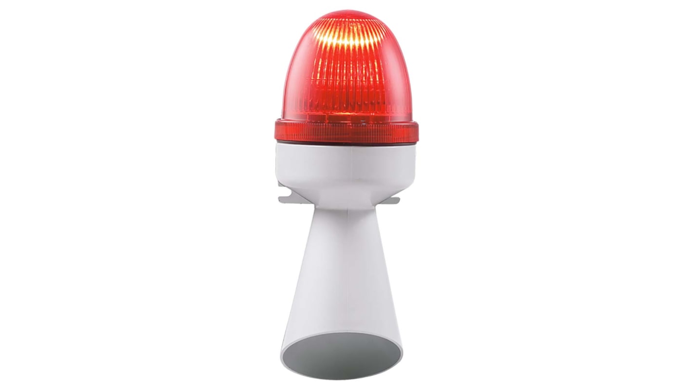 Indicator luminoso y acústico LED RS PRO, 24 V CC, Rojo, Intermitente