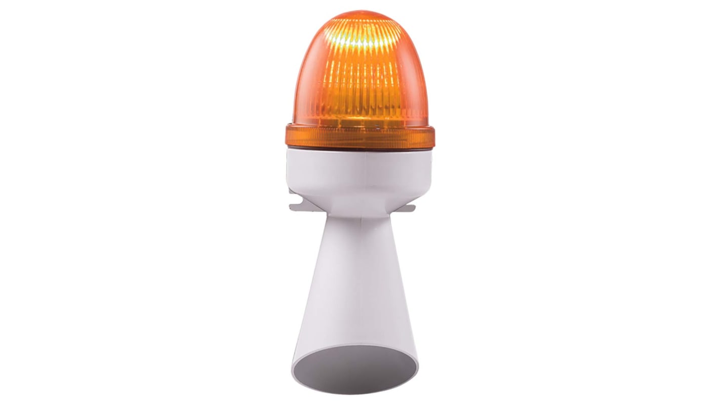 RS PRO Amber Buzzer Beacon, 12 V dc, Base Mount