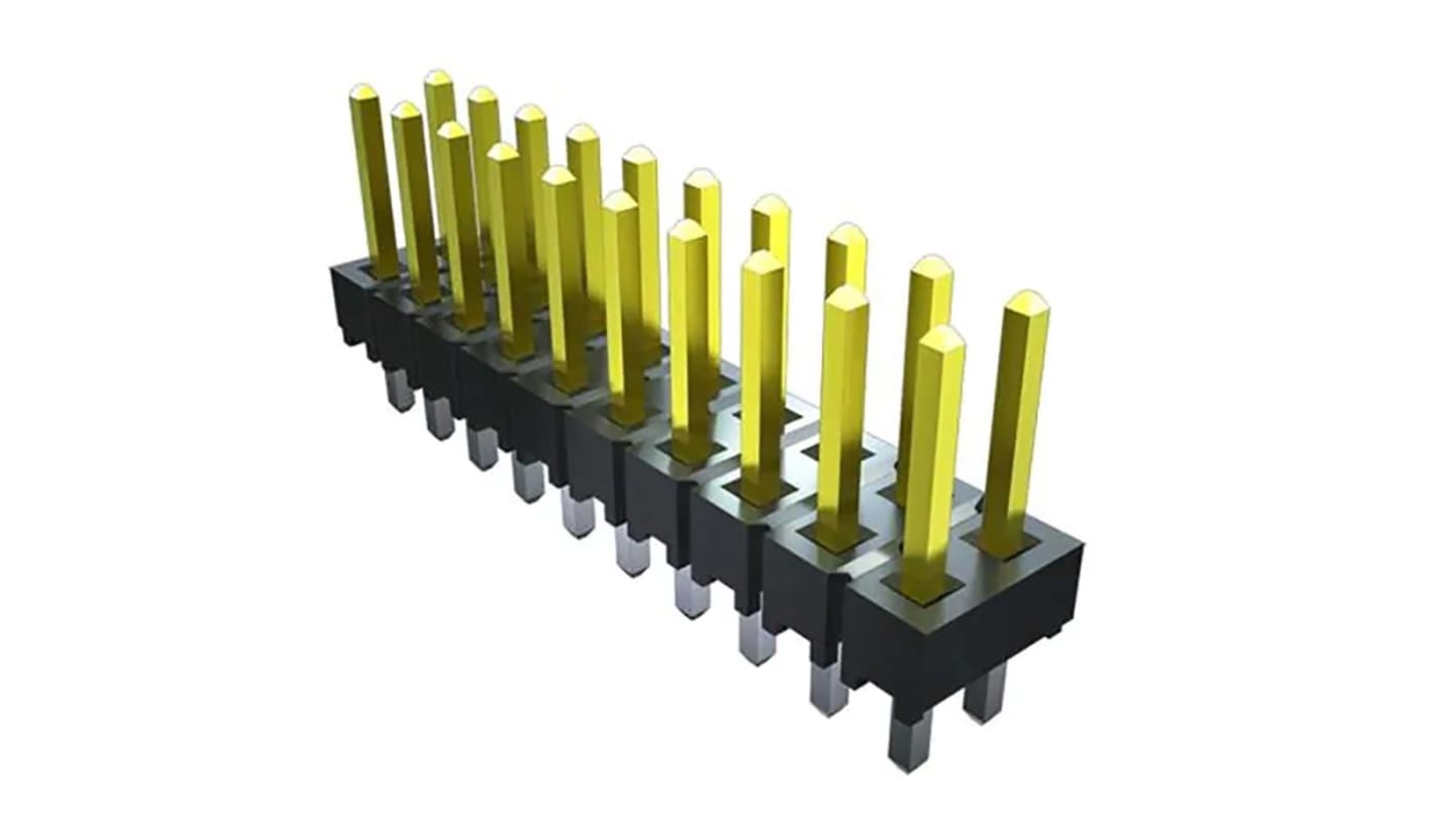 TSW sorozatú Samtec Tűsor, távolság: 2.54mm, 20 érintkezős, 1 soros, Egyenes Átmenő furat Nem homályos