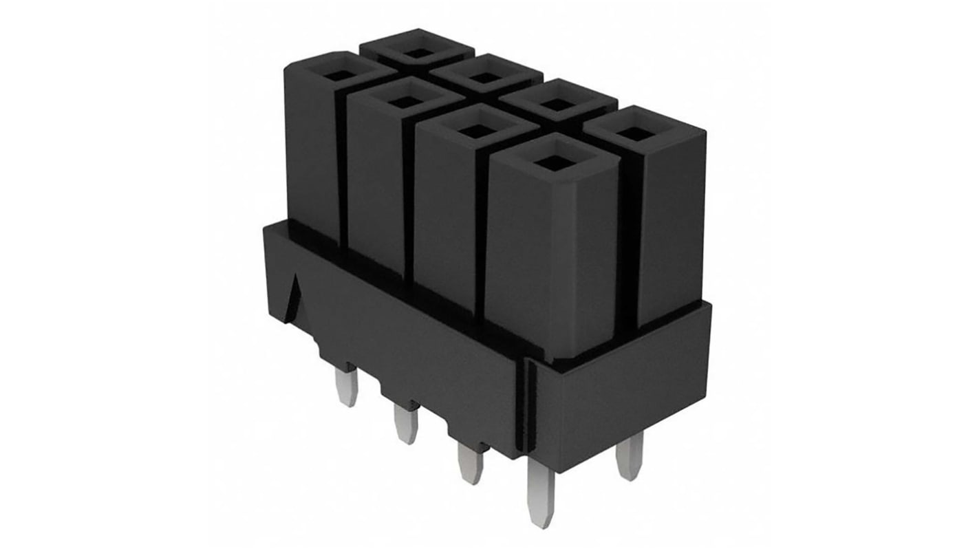 Conector hembra para PCB Samtec serie IPBS IPBS-102-01-T-D-GP, de 4 vías en 2 filas, paso 4.19mm, Montaje en orificio