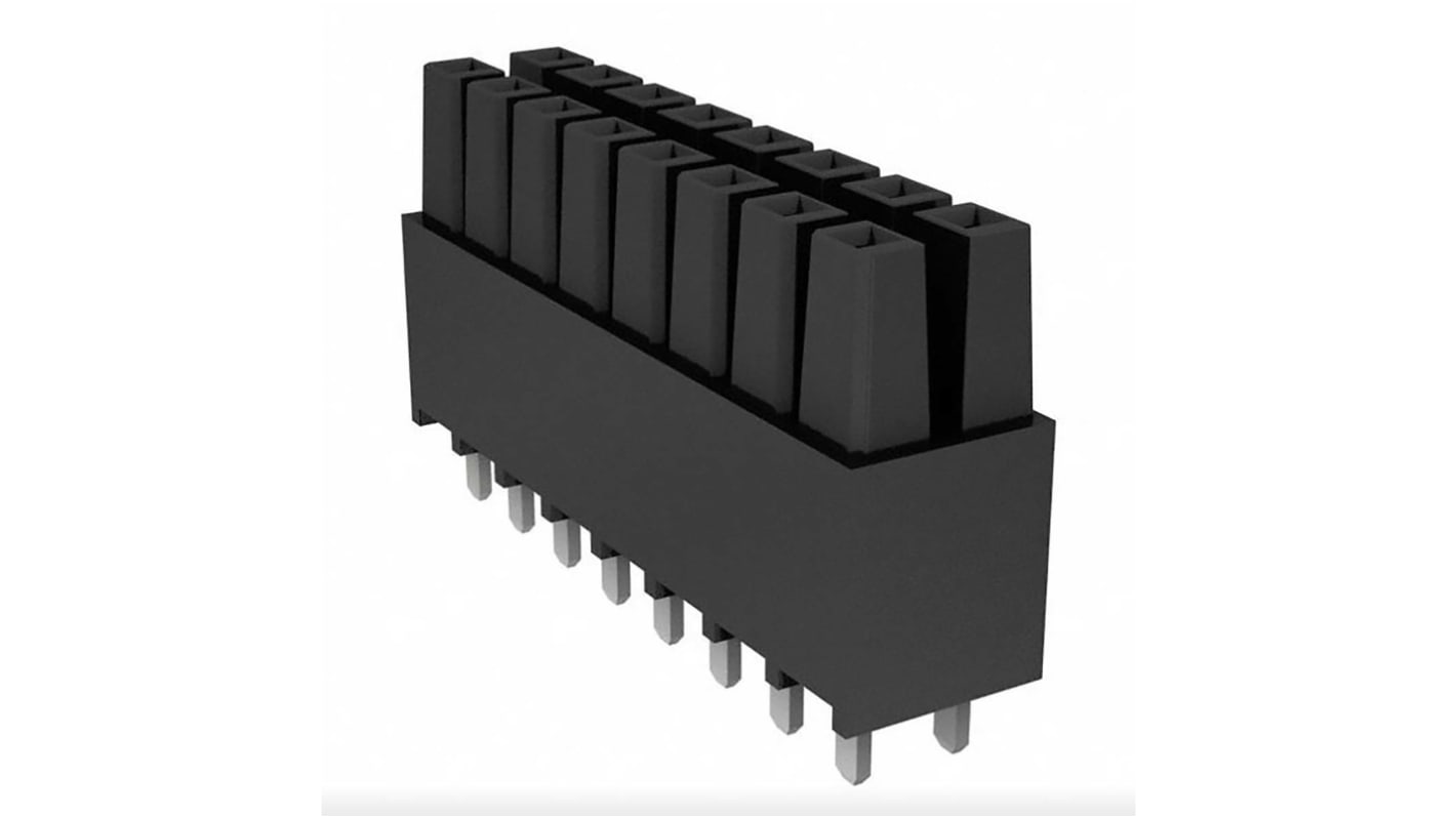 Conector hembra para PCB Samtec serie IPS1 IPS1-110-01-L-D-VS, de 20 vías en 2 filas, paso 2.54mm, Montaje Superficial,