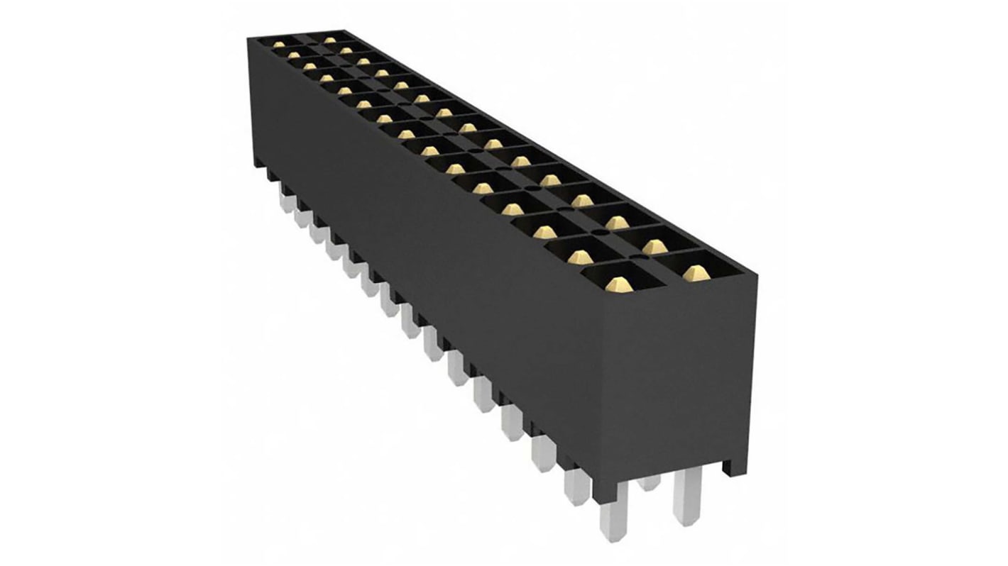 Conector macho para PCB Ángulo de 90° Samtec serie IPT1 de 40 vías, 2 filas, paso 2.54mm, Montaje en orificio pasante