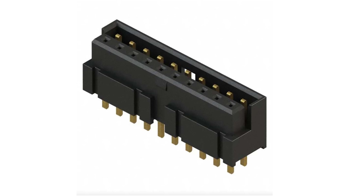 Samtec LS2 Series Straight Through Hole PCB Header, 20 Contact(s), 2.0mm Pitch, 1 Row(s), Shrouded