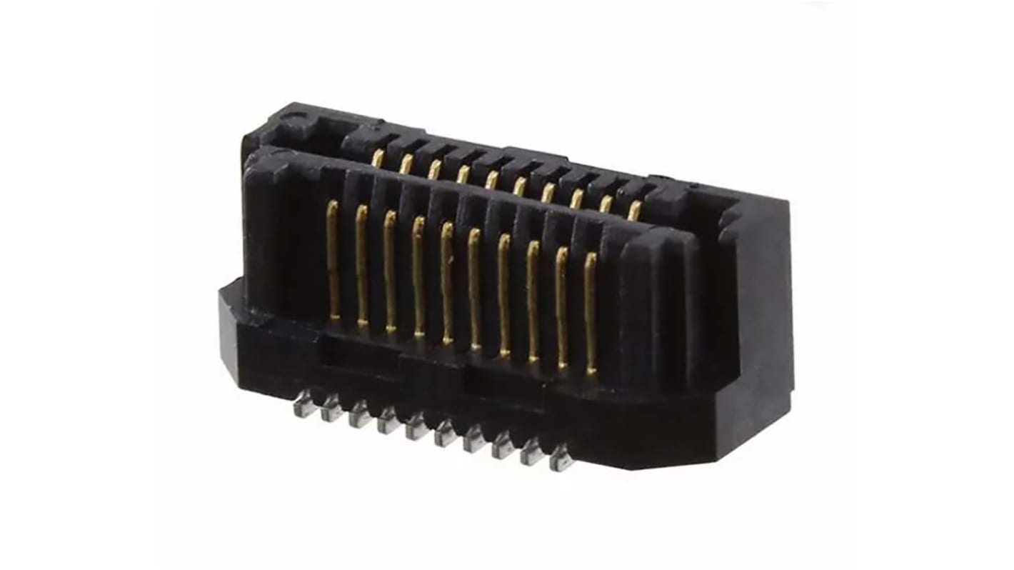 Samtec LSS Series Straight Surface Mount PCB Header, 20 Contact(s), 0.635mm Pitch, 2 Row(s), Shrouded