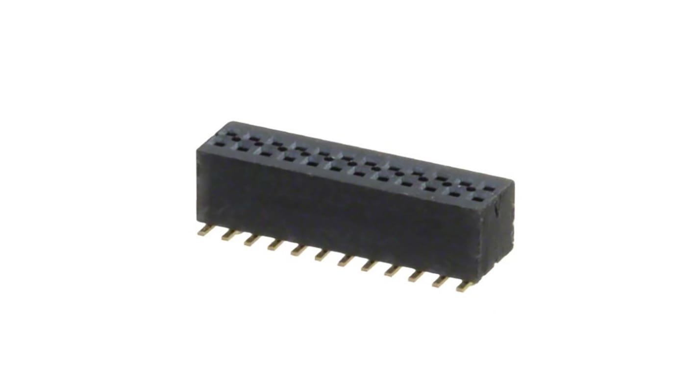 Samtec MLE Series Straight Through Hole Mount PCB Socket, 24-Contact, 2-Row, 1mm Pitch