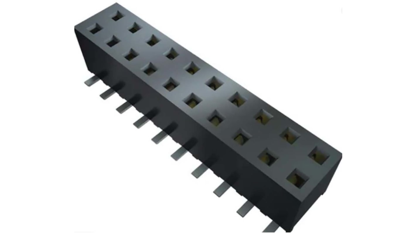 Conector hembra para PCB Samtec serie MMS, de 6 vías en 1 fila, paso 2mm, Montaje en orificio pasante